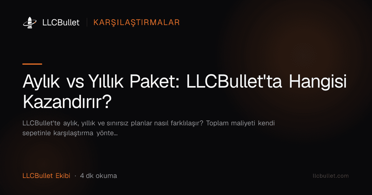 Aylık vs Yıllık Paket: LLCBullet'ta Hangisi Kazandırır?