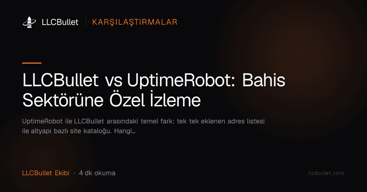 LLCBullet vs UptimeRobot: Bahis Sektörüne Özel İzleme