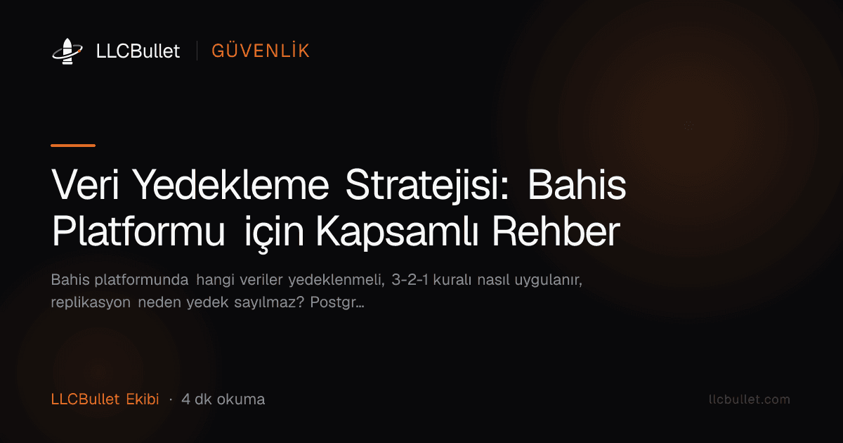 Veri Yedekleme Stratejisi: Bahis Platformu için Kapsamlı Rehber