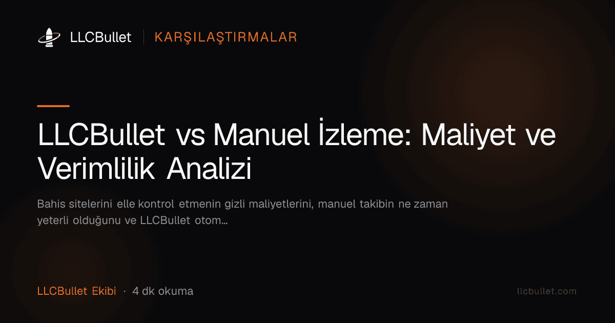 LLCBullet vs Manuel İzleme: Maliyet ve Verimlilik Analizi