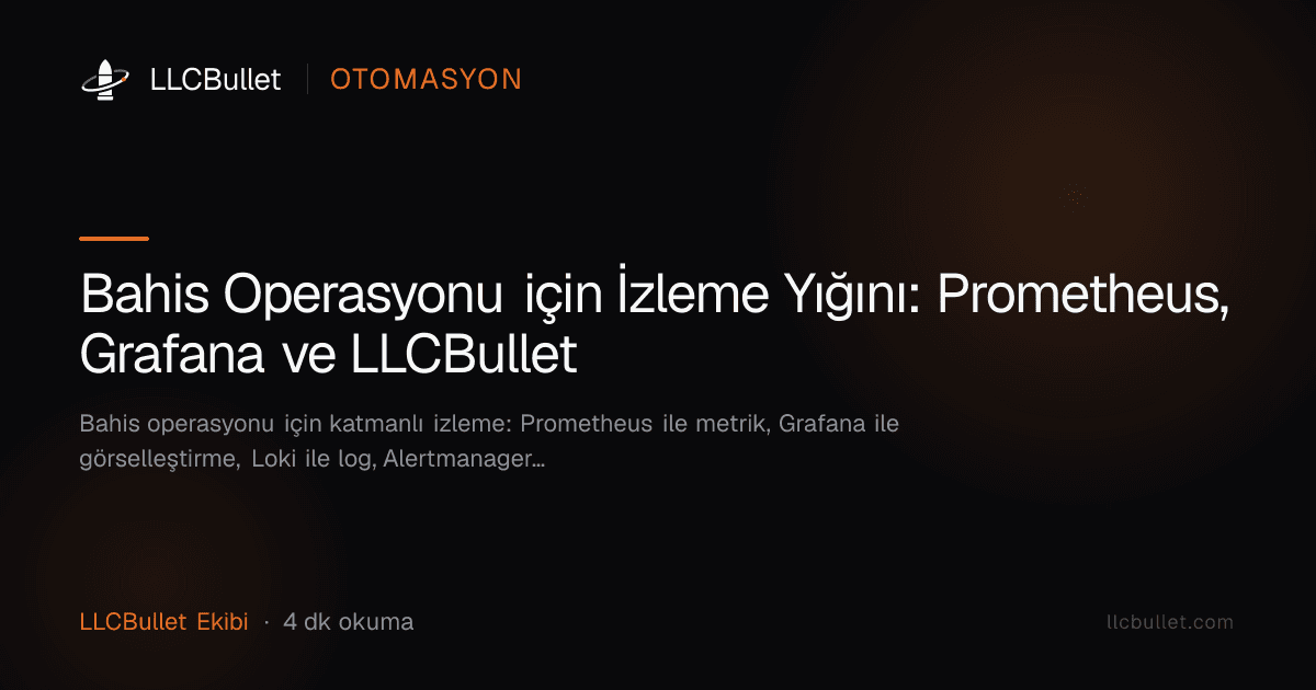 Bahis Operasyonu için İzleme Yığını: Prometheus, Grafana ve LLCBullet